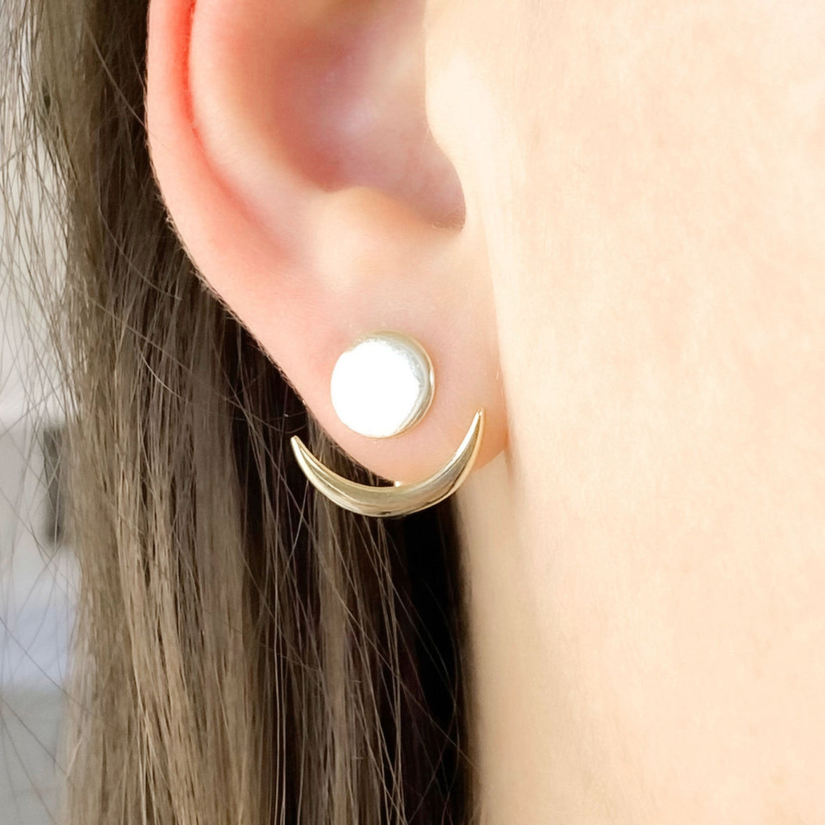 ELIZA 14kt gold plated jacket studs-GREEN BIJOU