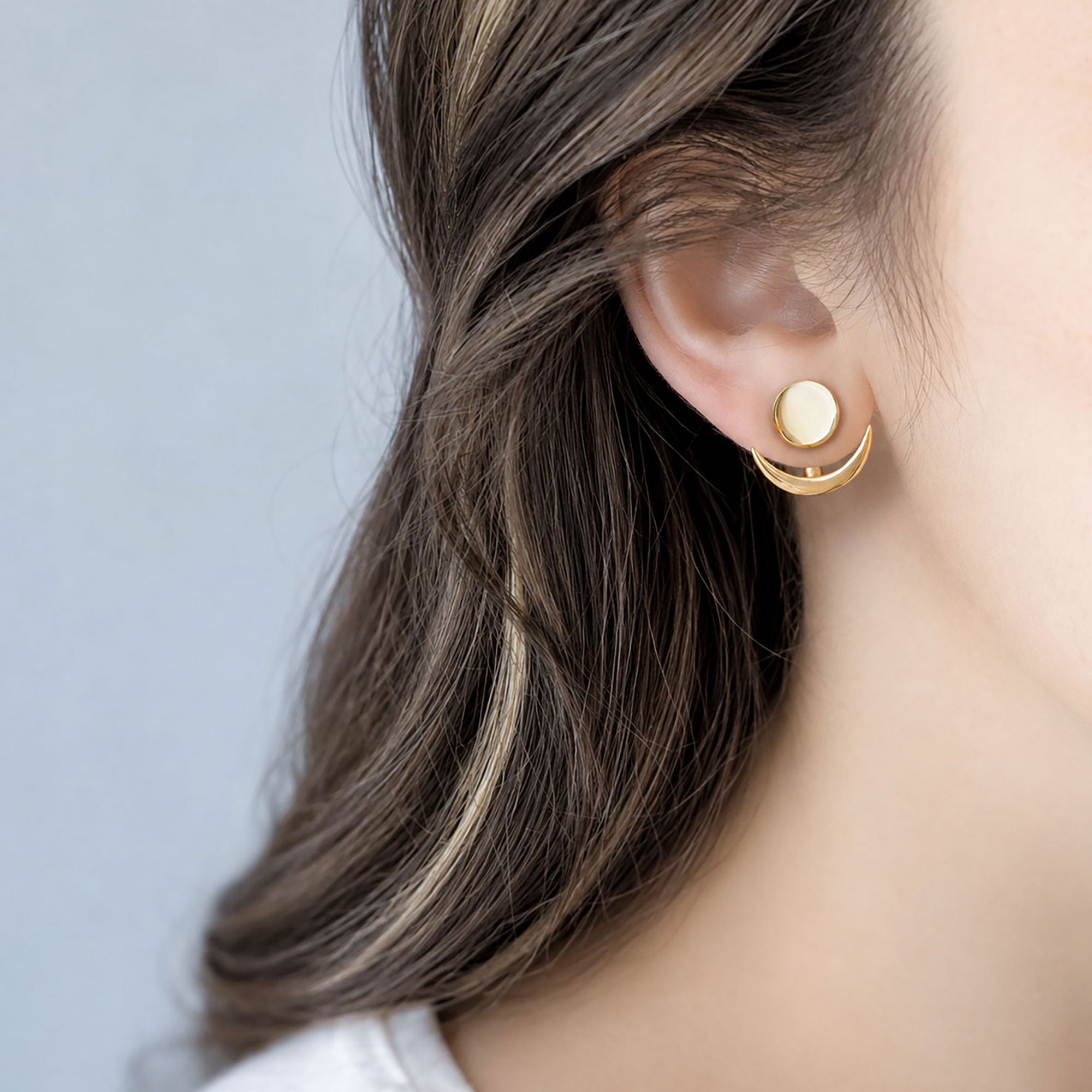 ELIZA 14kt gold plated jacket studs-GREEN BIJOU