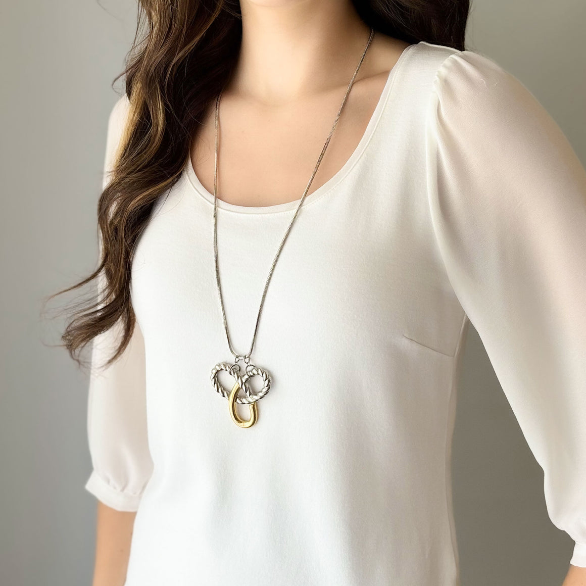 ELLEN tri pendant necklace-GREEN BIJOU