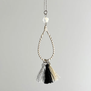 ERIKSON vintage charm tassel necklace-GREEN BIJOU