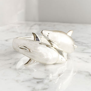 FLIPP silver dolphin clamper bracelet-GREEN BIJOU