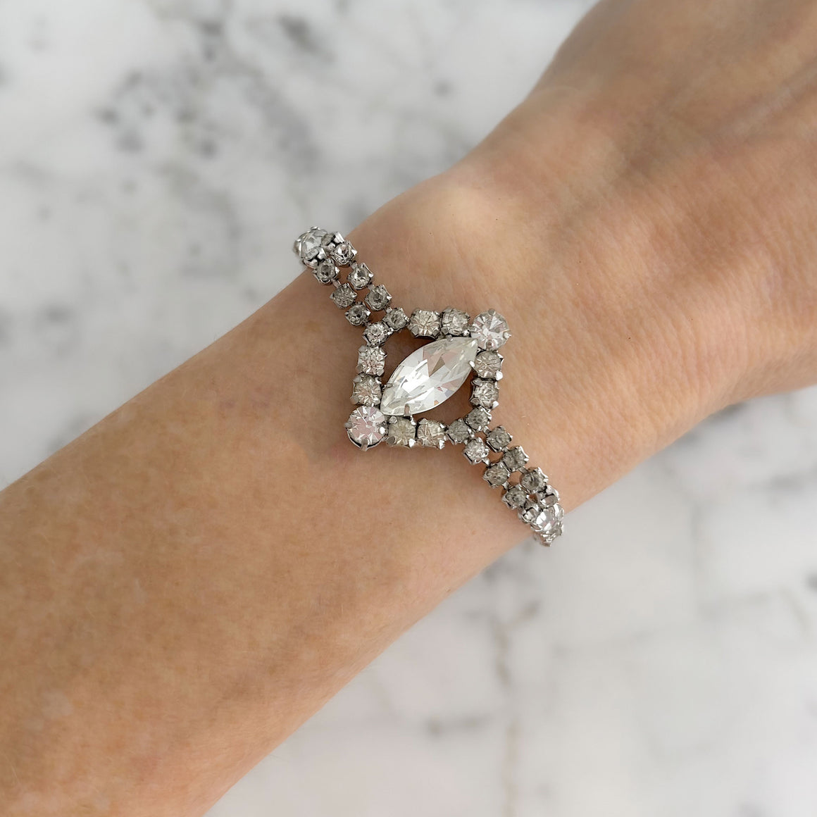 FLOYD vintage Jay Flex sterling silver rhinestone bracelet