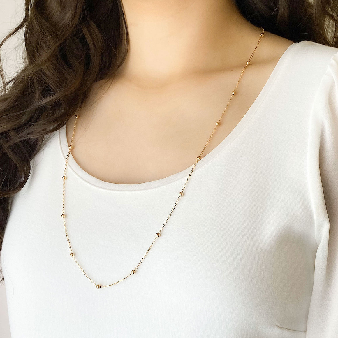 FRANCIE gold necklace, mask, eyeglass chain-GREEN BIJOU