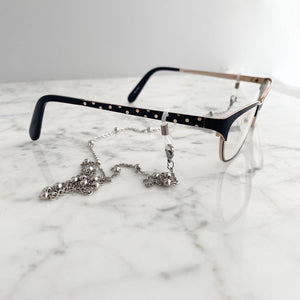 FRANCIE silver necklace, mask, eyeglass chain - 