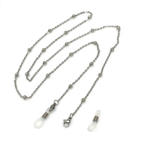 FRANCIE silver necklace, mask, eyeglass chain - 