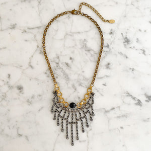 FRANCIS rhinestone bib necklace - 