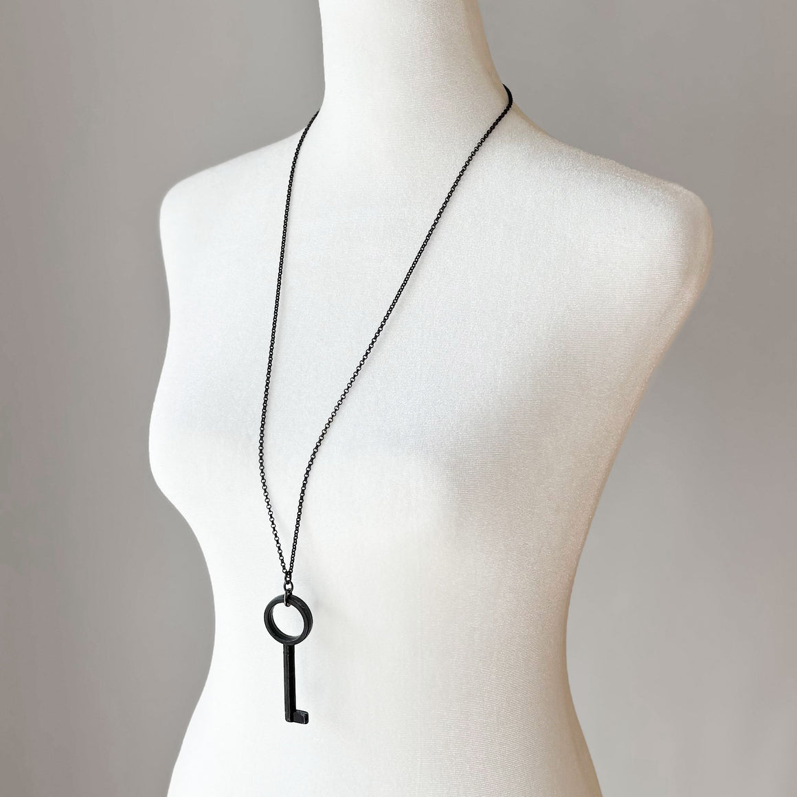 FRANCO antique skeleton key pendant necklace-GREEN BIJOU