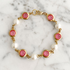 FULTON pearl and pink crystal bracelet - 