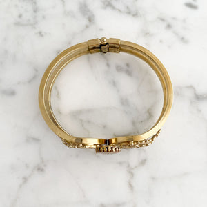 GARVEY vintage gold filigree and sparkle clamper bangle - 