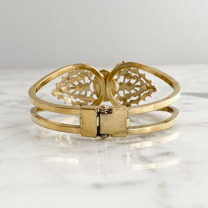 GARVEY vintage gold filigree and sparkle clamper bangle - 
