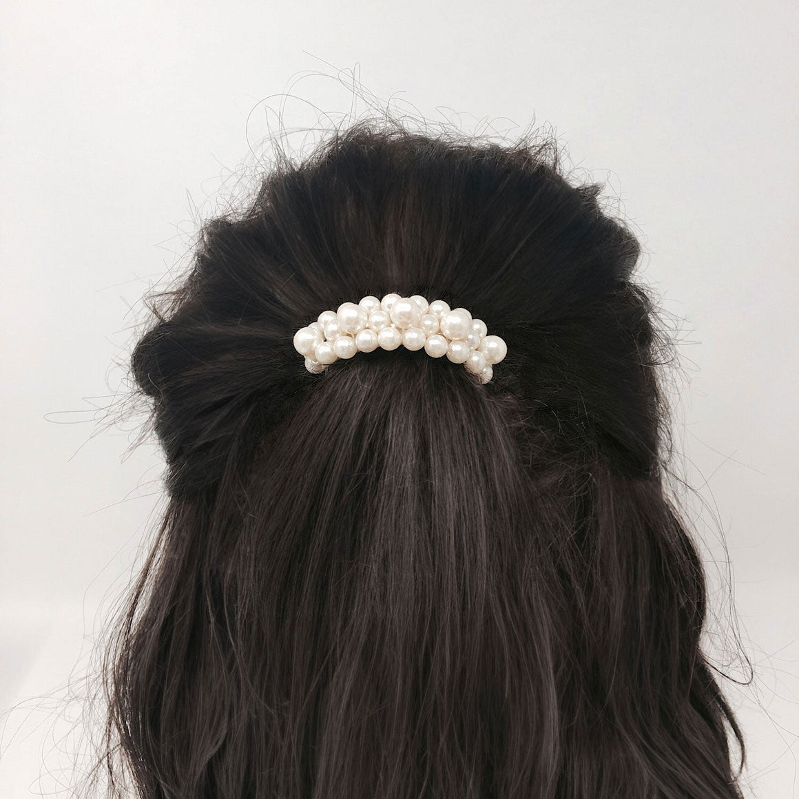 GERVAIS cream pearl barrette-GREEN BIJOU