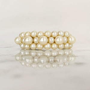 GERVAIS cream pearl barrette-GREEN BIJOU