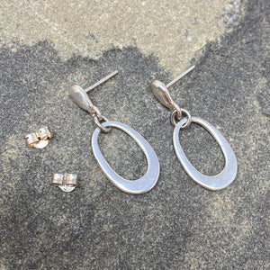 GIDGET sterling hoop drop studs - 
