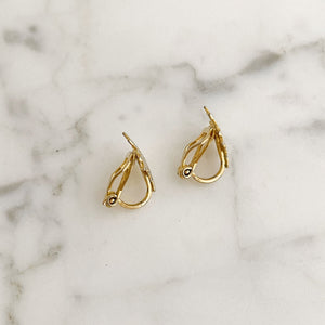 GLOVER gold leaf clip earrings - 
