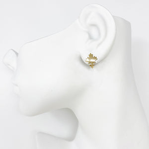 GLOVER gold leaf clip earrings - 
