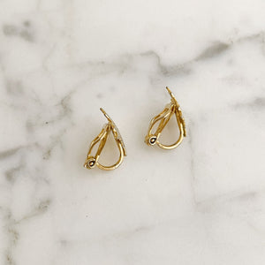 GLOVER gold tone maple leaf clip on earrings - 