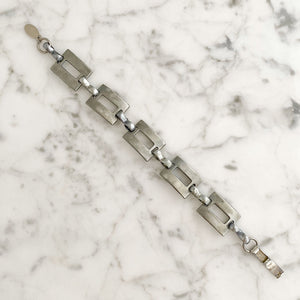GOODWIN oxidized silver link bracelet - 