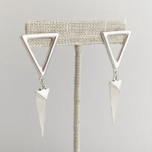 GRAHAM silver triangle drop studs - 