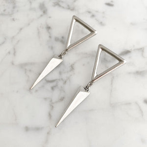 GRAHAM silver triangle drop studs - 