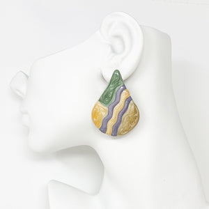 GRAYSON vintage multi coloured enamel teardrop stud earrings - 