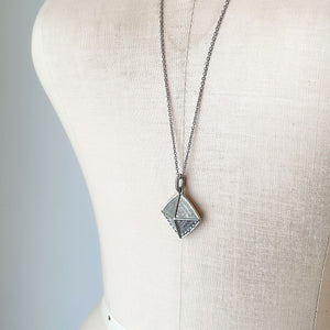 HAMLIN silver diamond pendant necklace - 