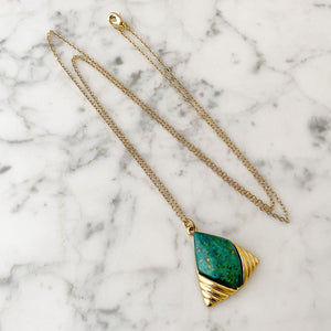 HANSON green triangle pendant necklace - 