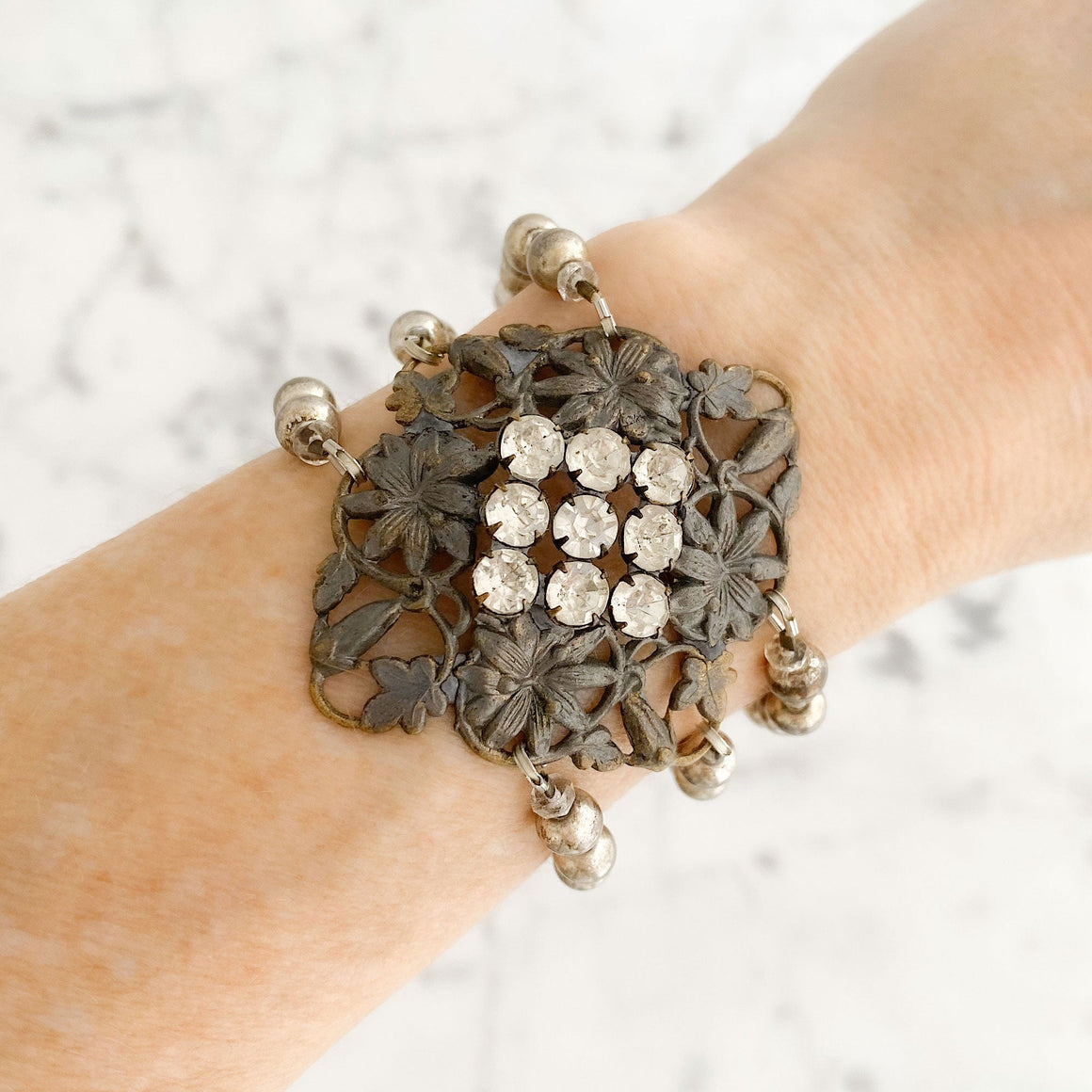 HARMONY Victorian brooch bracelet-GREEN BIJOU