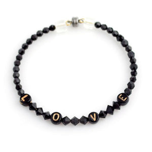 HARPER black beaded love bracelet - 