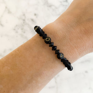 HARPER black beaded love bracelet - 