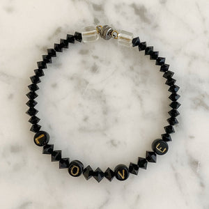 HARPER black beaded love bracelet - 