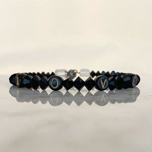 HARPER black beaded love bracelet - 