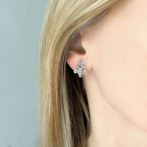 HARRINGTON Art Nouveau silver tone marcasite clip earrings - 