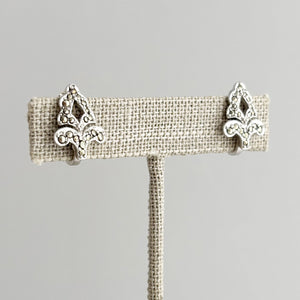 HARRINGTON Art Nouveau silver tone marcasite clip earrings - 