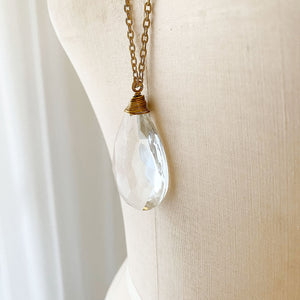 HARRIS-1 crystal chandelier pendant necklace-GREEN BIJOU