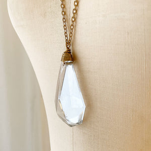 HARRIS-2 crystal chandelier pendant necklace-GREEN BIJOU