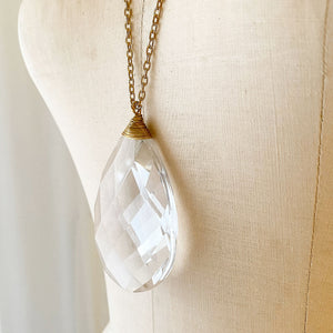 HARRIS-4 crystal chandelier pendant necklace-GREEN BIJOU