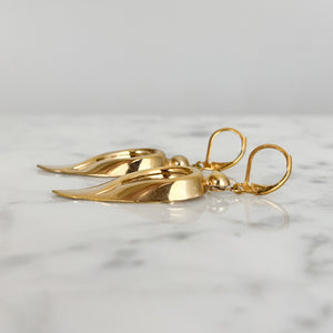 HELENE vintage gold tone inverted teardrop dangle earrings - 