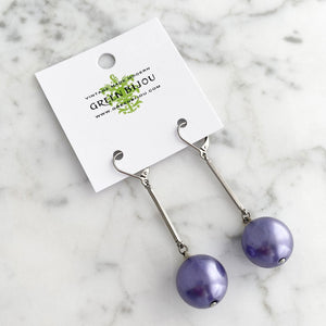 HUDSON purple pearl drop earrings - 