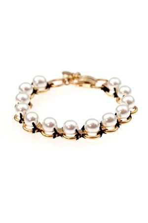 JACKSON BRACELET brass & vintage beads (more colours available) - 