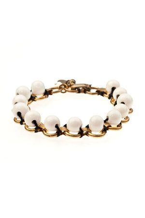 JACKSON BRACELET brass & vintage beads (more colours available) - 