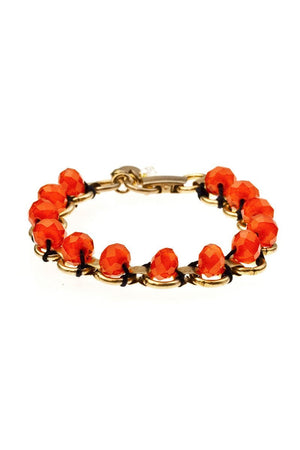 JACKSON BRACELET brass & vintage beads (more colours available) - 