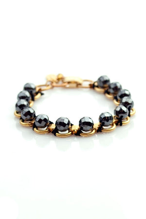JACKSON BRACELET brass & vintage beads (more colours available) - 