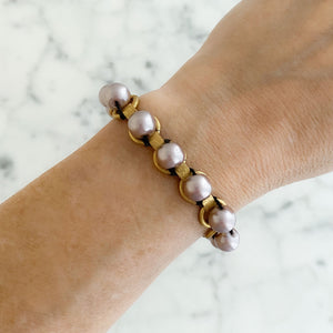 JACKSON BRACELET brass & vintage beads (more colours available) - 