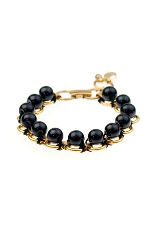 JACKSON BRACELET brass & vintage beads (more colours available) - 