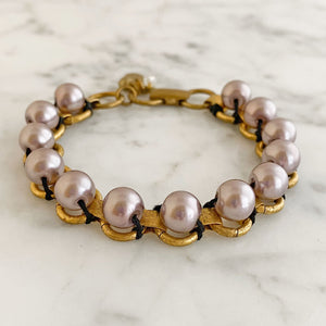 JACKSON BRACELET brass & vintage beads (more colours available) - 