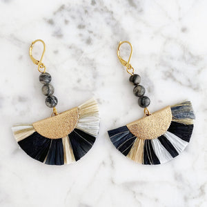 JADON raffia fan earrings - 