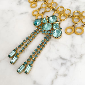 JANEY teal and gold choker necklace - 