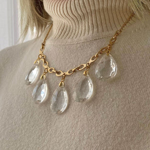 JAQUEN clear crystal and gold necklace - 