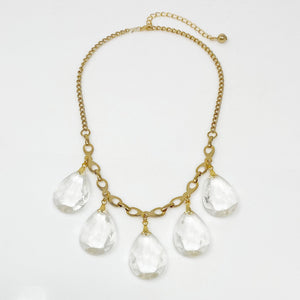 JAQUEN clear crystal and gold necklace - 