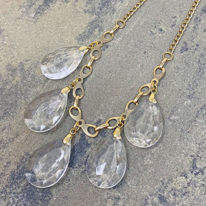 JAQUEN clear crystal and gold necklace - 